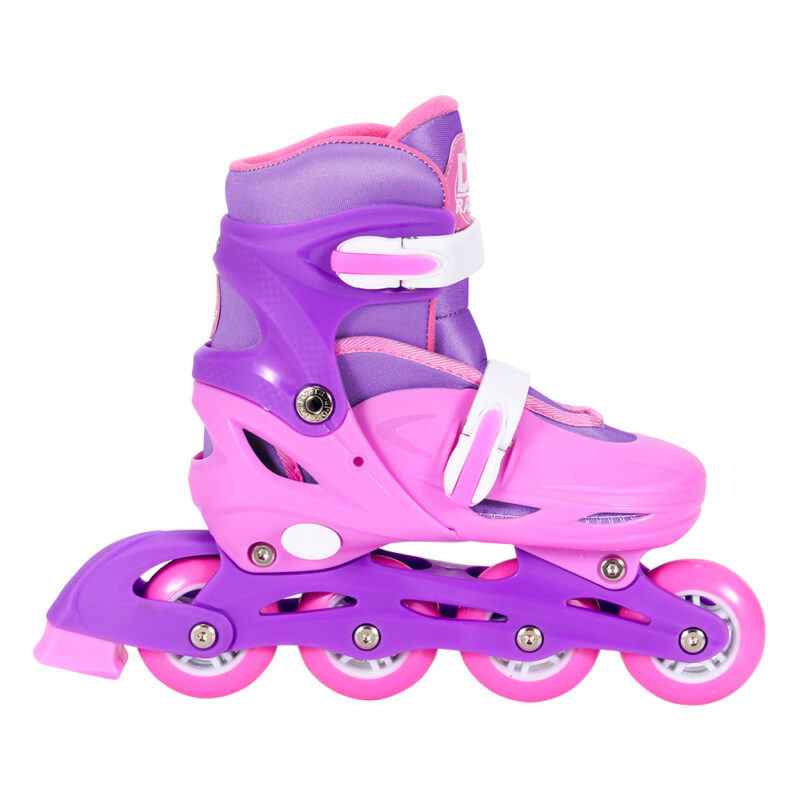 Patins Inline Ajustável Rosa acessórios DM Toys