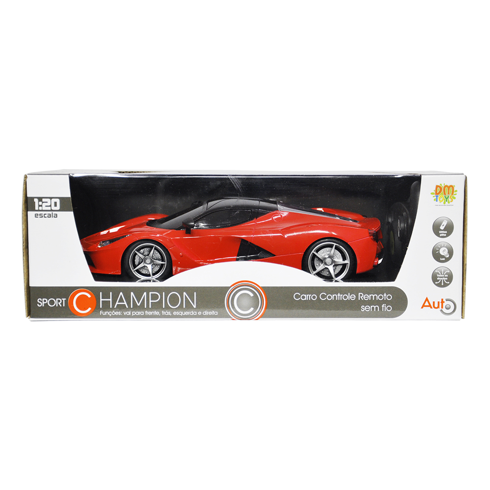 Carro Controle Remoto Sport X Sem Fio DMTOYS J.A BRINKS - Diversão