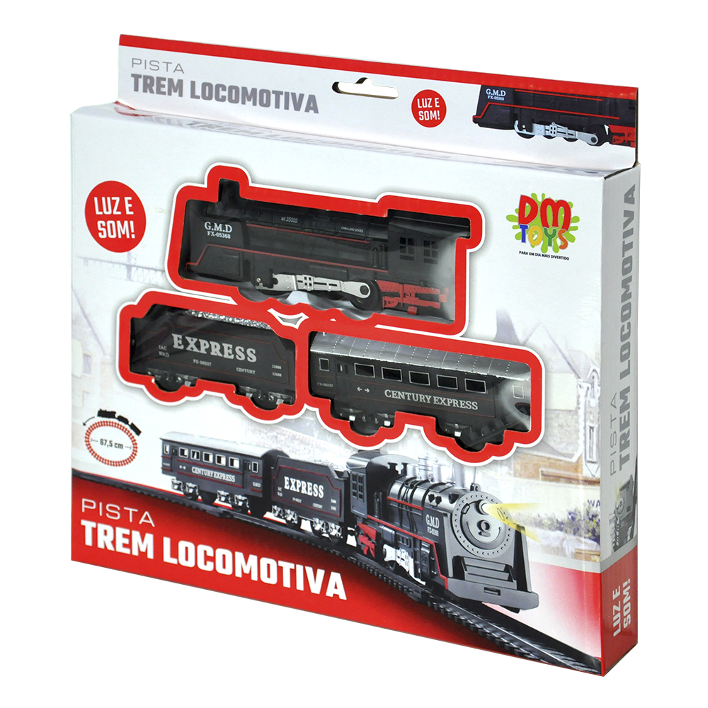 Pista Trem Locomotiva 67,5 cm – DM Toys