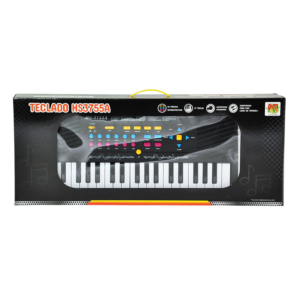 Piano teclado brinquedo infantil microfone musical educativo dm