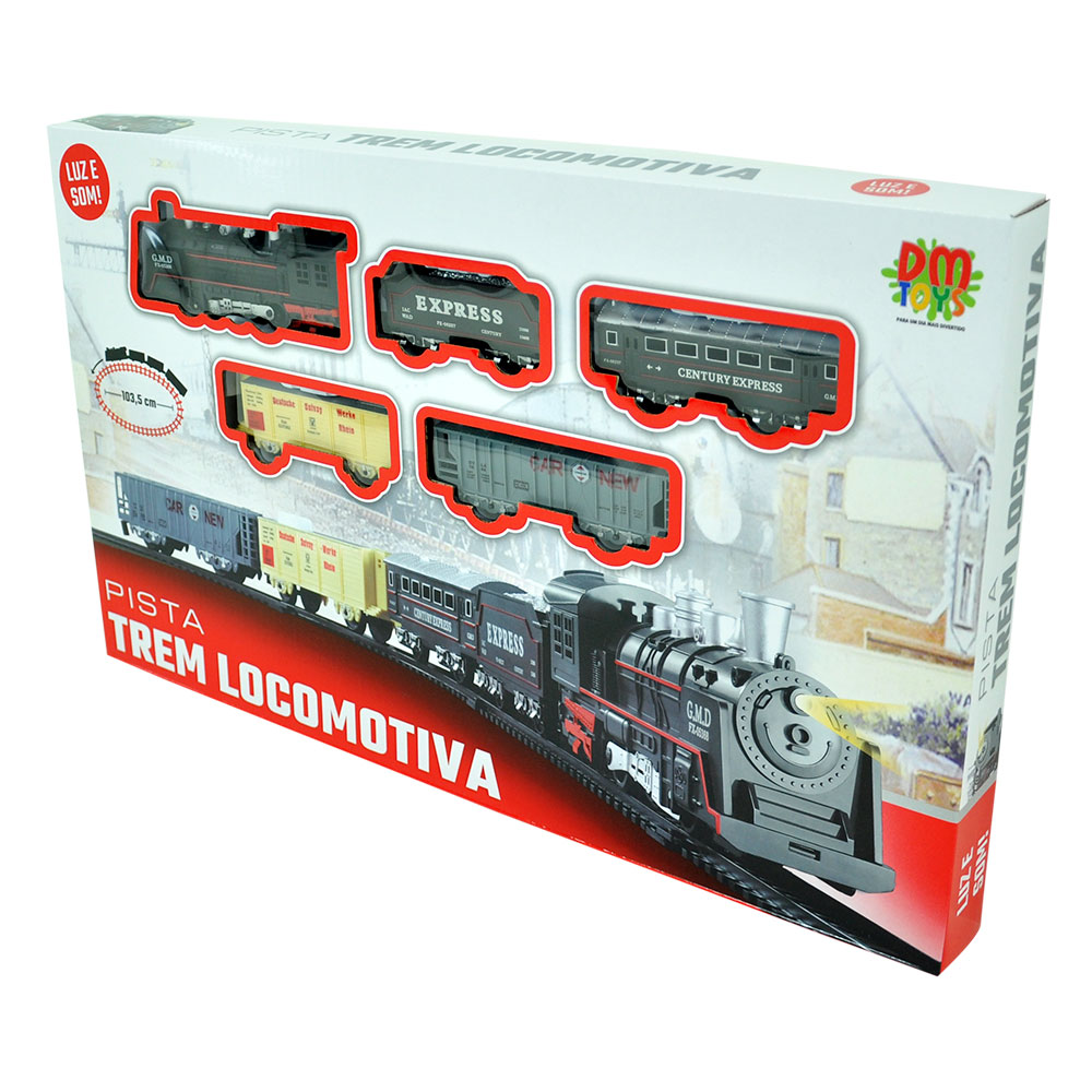 Pista Trem Locomotiva 85,5cm, DM Toys : : Brinquedos e Jogos