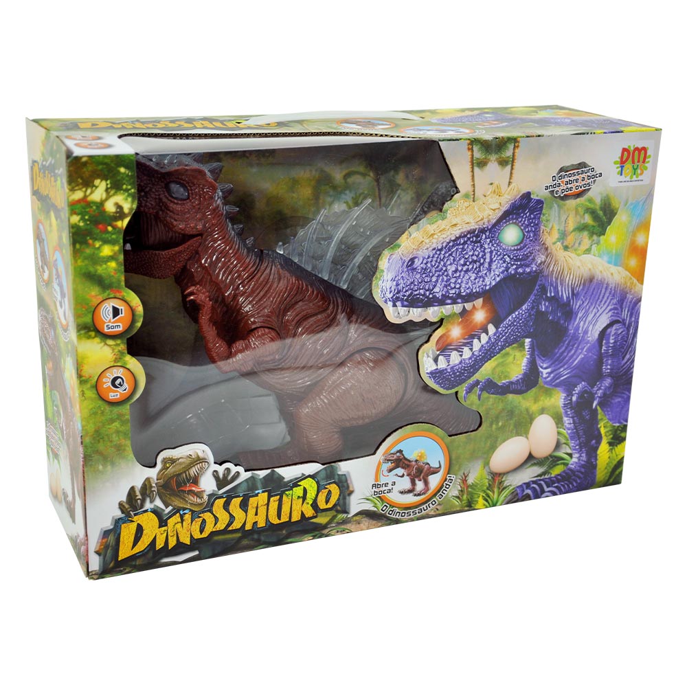 Boneco dino Tiranossauro Rex com controle infravermelho – DM Toys