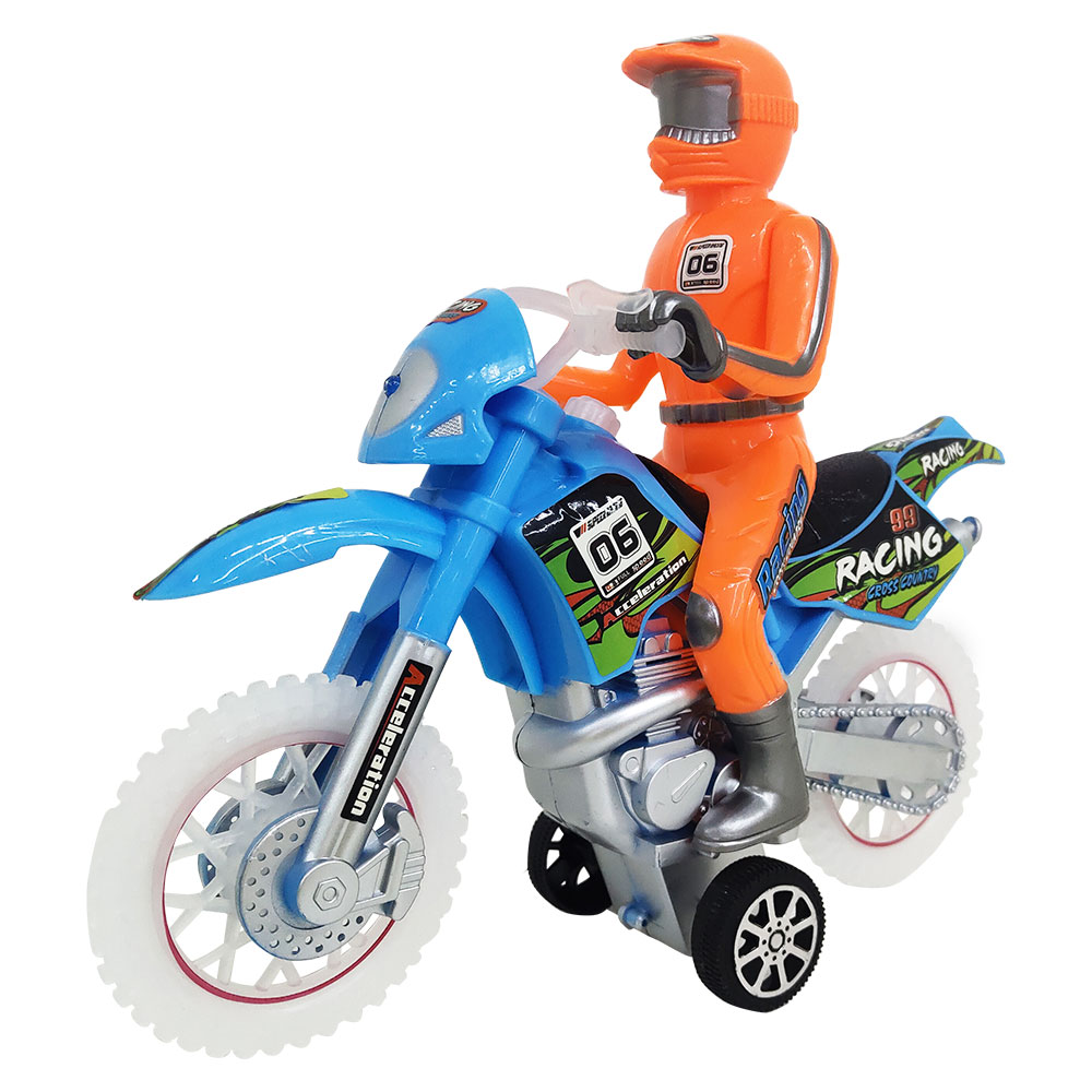 Moto Com Fricção Luz E Som De Corrida Com Boneco - Dm Toys